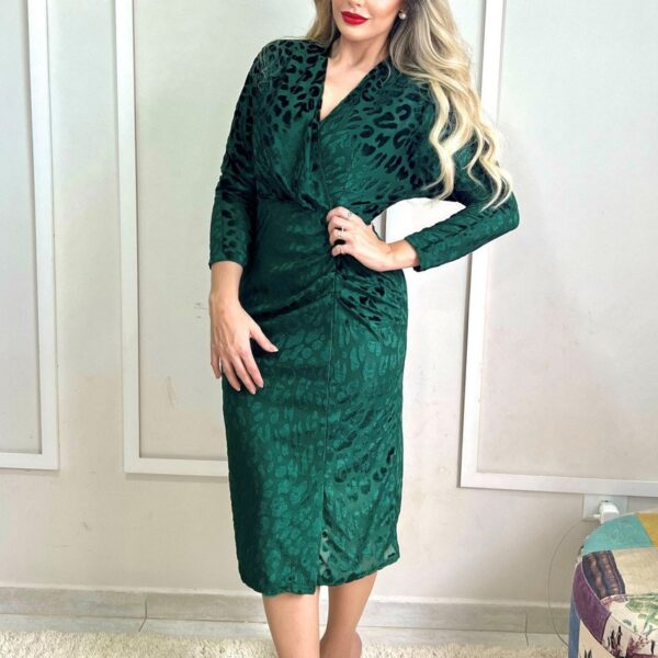 Closet London Green Velvet Wrap Kimono Midi Dress
