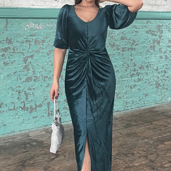 Closet London Jade Blue Pencil Twist Dress
