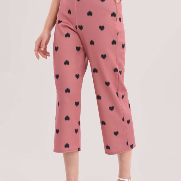 Closet London Pink Heart Print Trousers