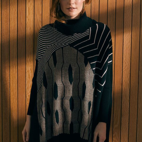Striped Roll Neck Hanky Hem Jumper