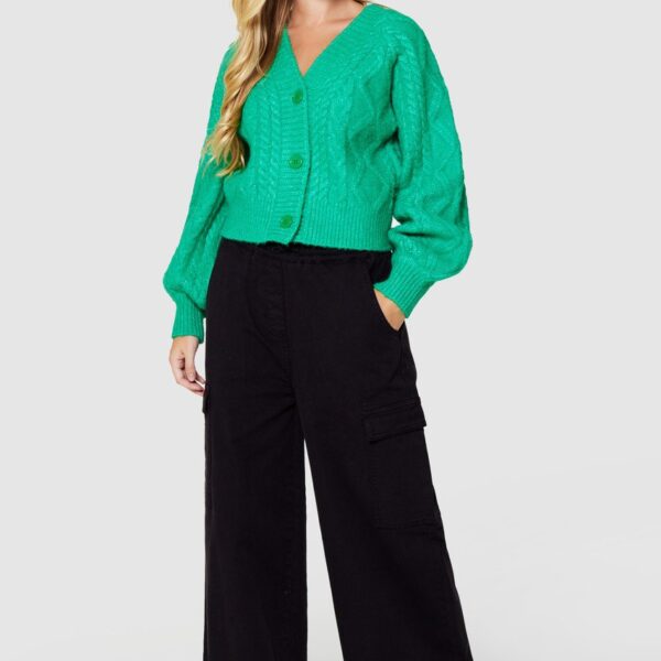 Closet London Green Cropped Cardigan