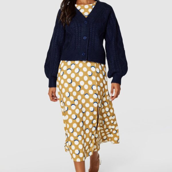 Closet London Navy Cropped Cardigan