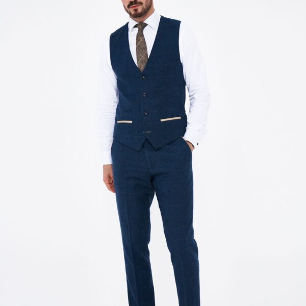 Marc Darcy Dion Blue tweed Waistcoat.