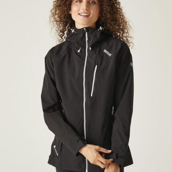 Regatta Women's Birchdale Waterproof Zip Up Hooded Jacket - 14 - Black Mix, Black Mix