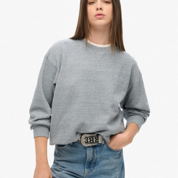 Superdry Women's Pure Cotton Relaxed Sweatshirt - 10 - Dark Blue, Pink,Dark Blue