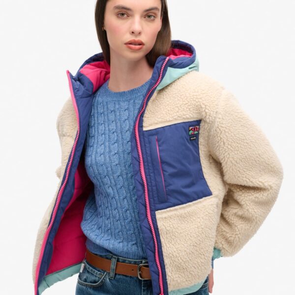Superdry Women's Hooded Fleece Jacket - 10 - Cream, Cream