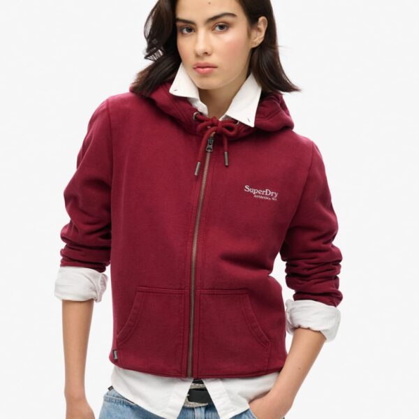 Superdry Women's Pure Cotton Zip Up Hoodie - 10 - Red, Red