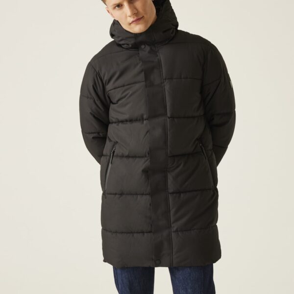 Regatta Men's Hayleyn Padded Hooded Parka Jacket - XL - Black, Khaki,Black