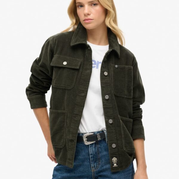 Superdry Women's Pure Cotton Cord Jacket - 10 - Khaki, Khaki