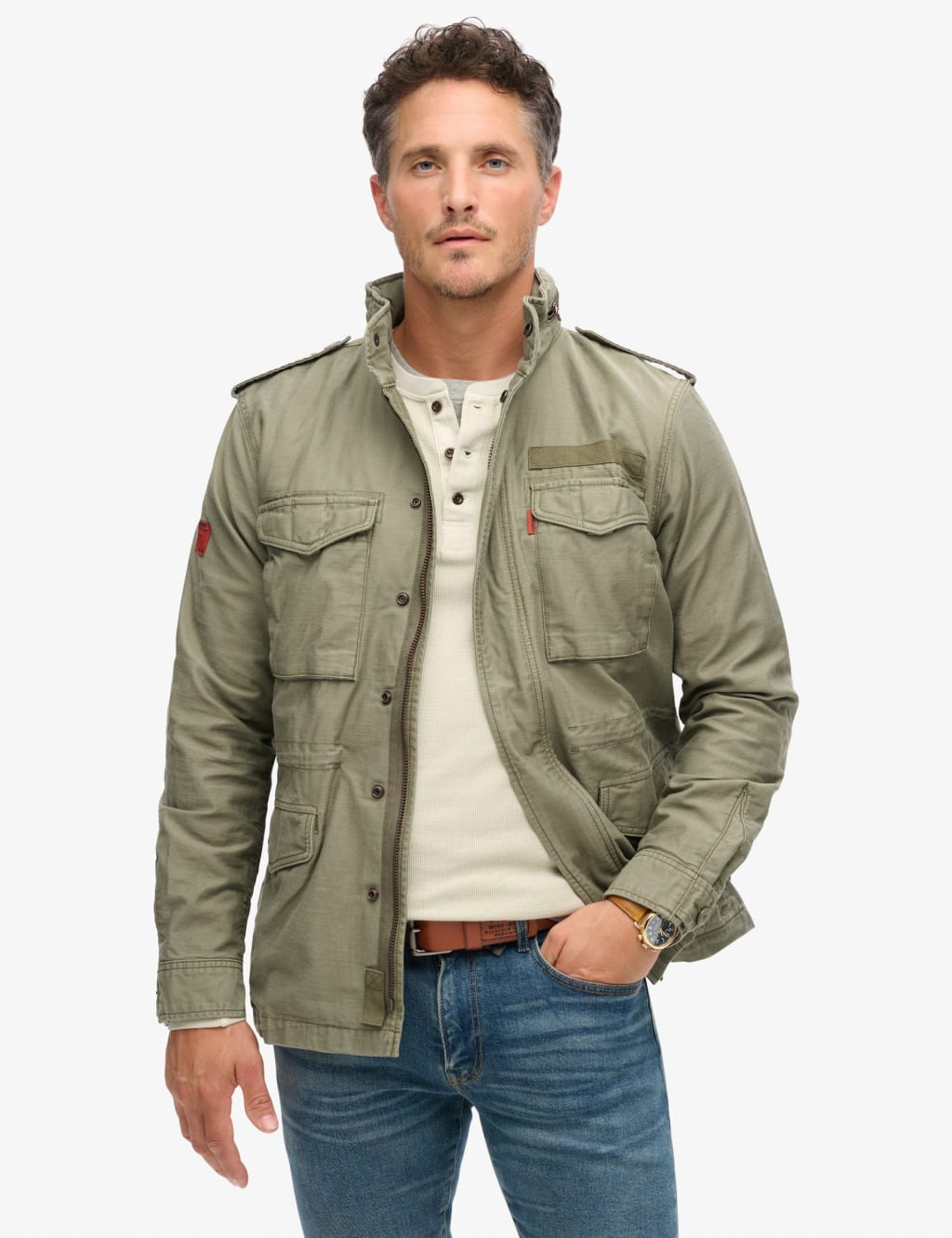 Superdry Men's Pure Cotton Utility Jacket - M - Green, Green