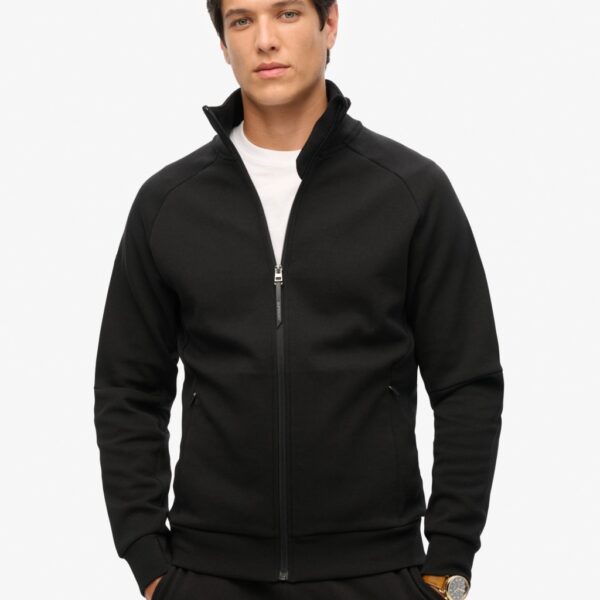 Superdry Men's Cotton Rich Fleece Zip Up Jacket - M - Black, Black
