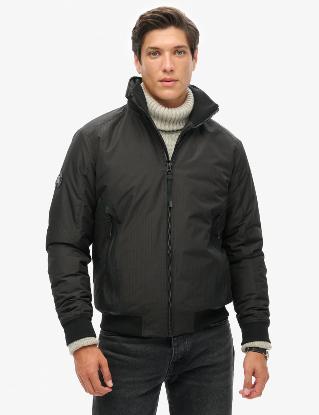 Superdry Men's Harrington Jacket - M - Black, Black,Khaki