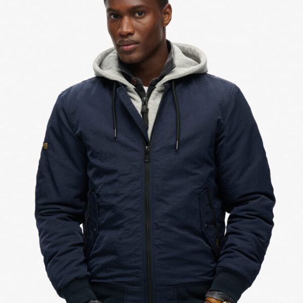 Superdry Men's Hooded Padded Utility Jacket - M - Navy, Navy