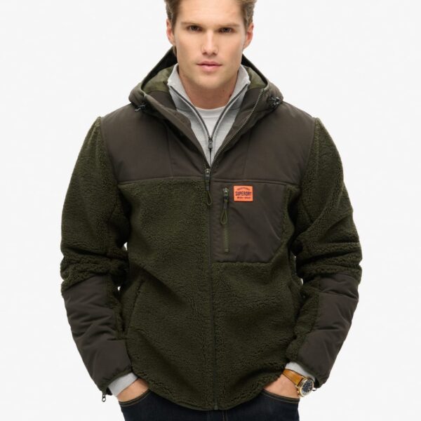 Superdry Men's Borg Utility Jacket - M - Green, Green,Black