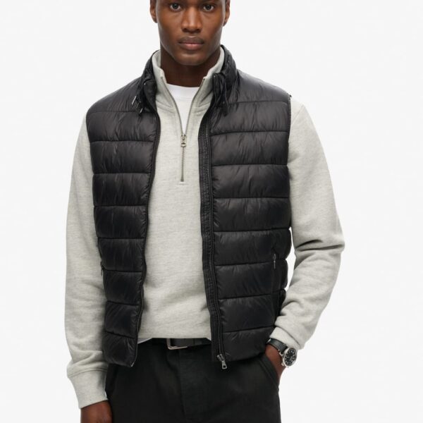 Superdry Men's Padded Gilet - XXL - Black, Black,Beige