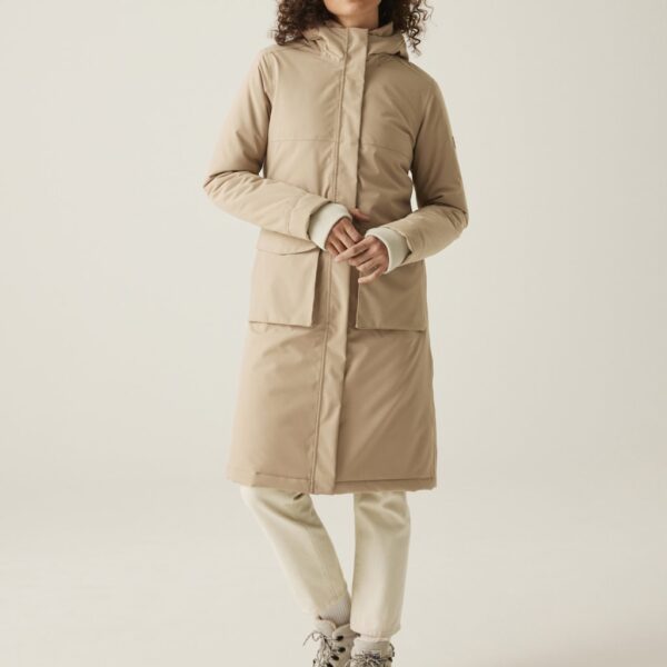 Regatta Women's Yarli Waterproof Hooded Longline Raincoat - 14 - Beige, Beige,Khaki,Black