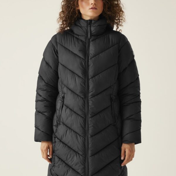 Regatta Women's Andia II Water-Repellent Padded Longline Coat - 14 - Black, Navy,Black