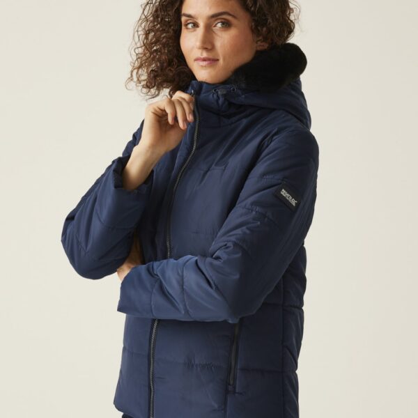 Regatta Women's Winnie Baffle Padded Hooded Raincoat - 8 - Navy, Brown,Purple,Navy,Black