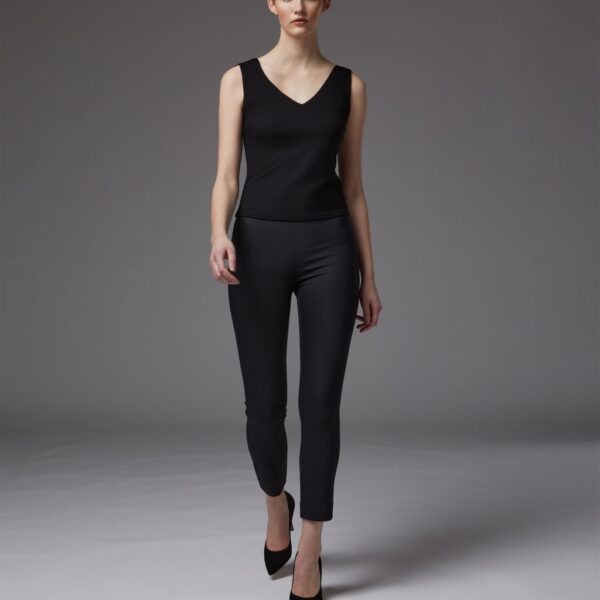 Lk Bennett Women's Jersey V-Neck Vest - M - Black, Ivory,Black