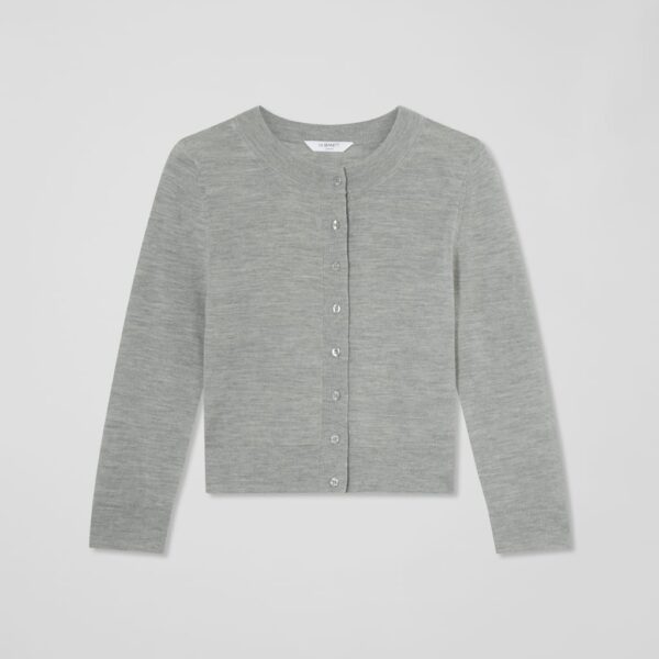Lk Bennett Women's Pure Merino Wool Button Through Cardigan - XXL - Grey, Grey,White,Dusky Rose