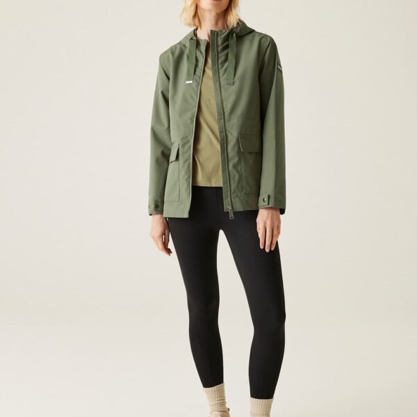 Regatta Women's Otilie Waterproof Hooded Raincoat - 14 - Green Mix, Green Mix