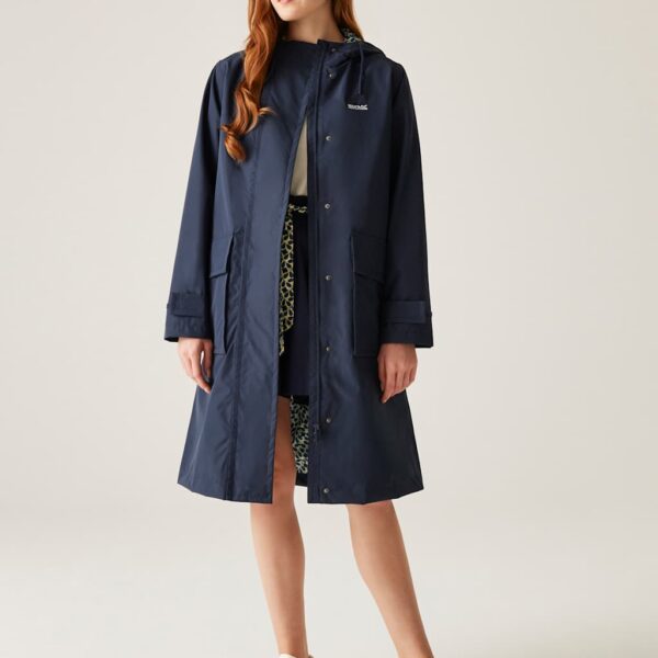 Regatta Women's Orla Kiely II Waterproof Hooded Longline Mac - 14 - Navy Mix, Navy Mix