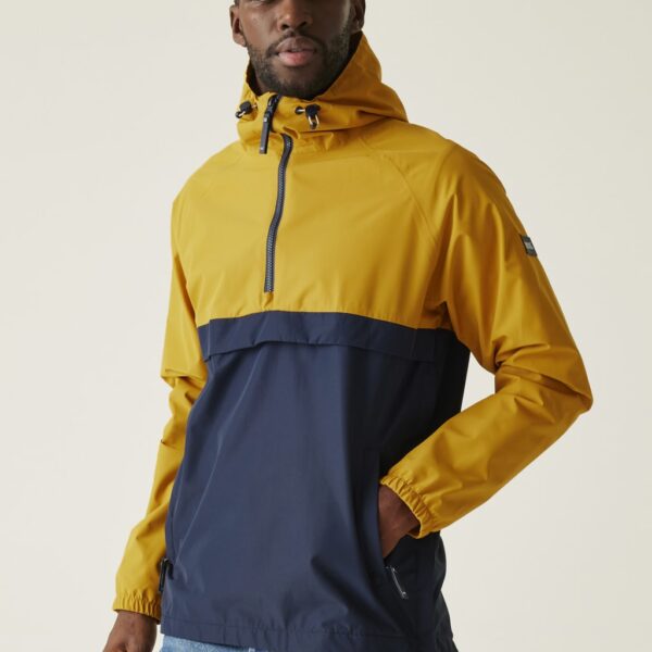Regatta Men's Tayan Hooded Water Repellent Anorak - Yellow Mix, Yellow Mix,Blue