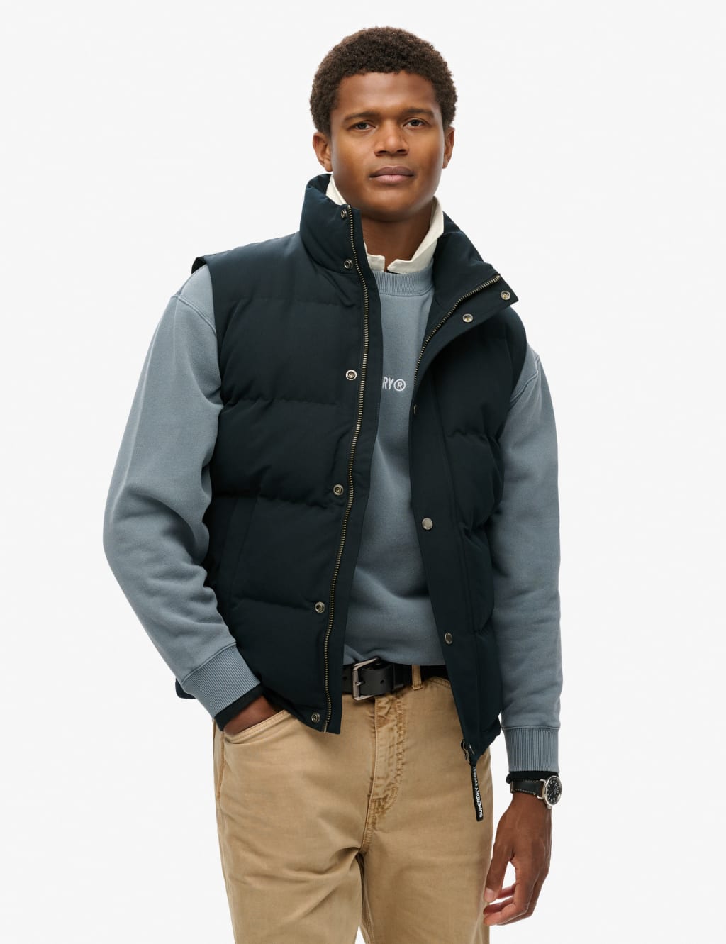 Superdry Men's Padded Gilet - M - Navy, Navy