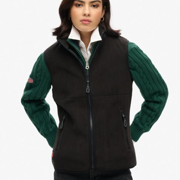 Superdry Women's Fleece Gilet - 16 - Black, Black