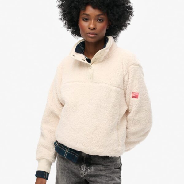 Superdry Women's Textured Funnel Neck Jumper - 10 - White, White