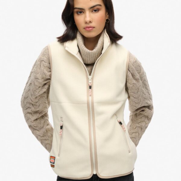 Superdry Women's Fleece Gilet - 12 - White, White
