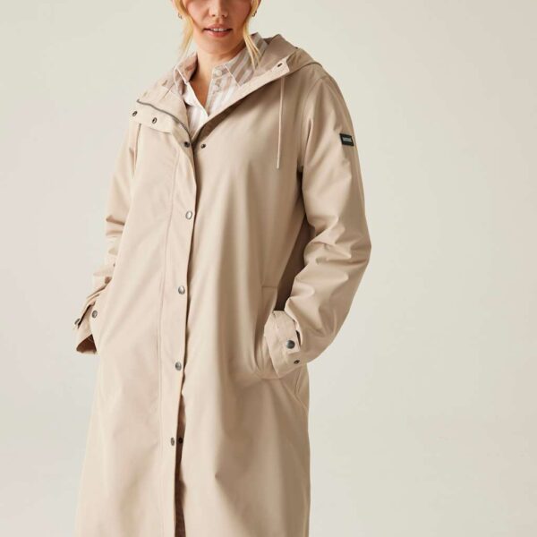 Regatta Women's Reinna Waterproof Hooded Longline Raincoat - 14 - Beige, Beige