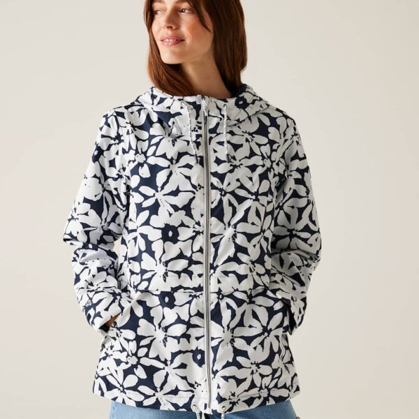 Regatta Women's Bayletta II Floral Hooded Rain Jacket - 12 - Navy Mix, Navy Mix