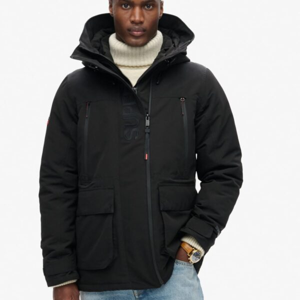 Superdry Men's Hooded Padded Windbreaker Jacket - M - Black, Black