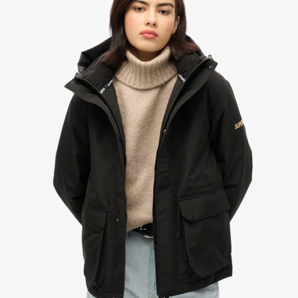 Superdry Women's Hooded Rain Jacket - 10 - Black, Black