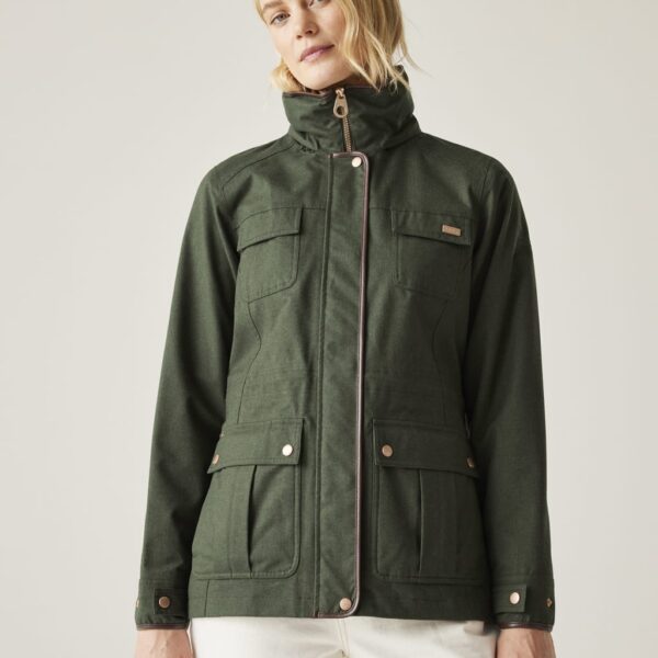 Regatta Women's Alixa Hooded Funnel Neck Utility Jacket - 10 - Green, Green