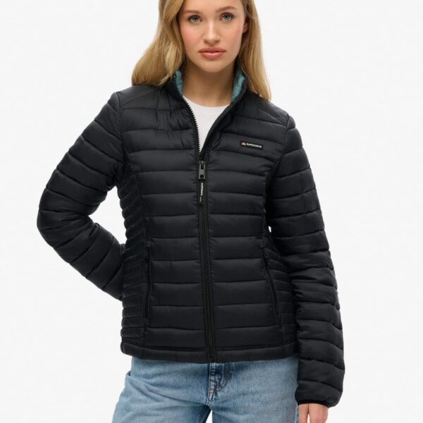 Superdry Women's Lightweight Quilted Puffer Jacket - 10 - Black, Green,Black,Pink