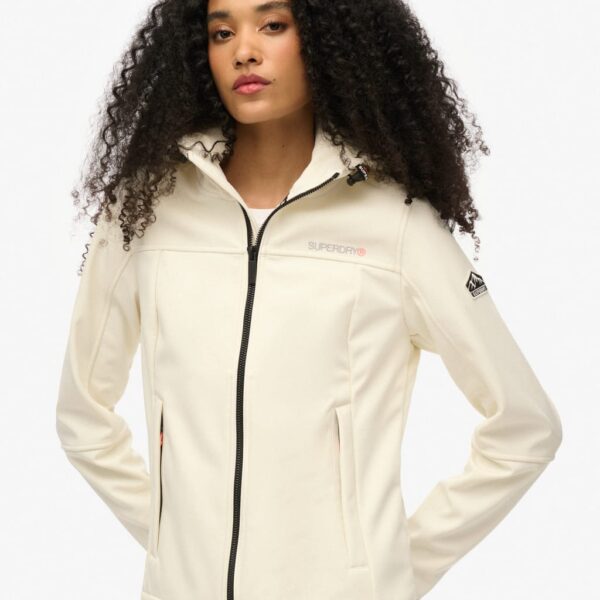 Superdry Women's Waterproof Hooded Jacket - 12 - White, Navy,White,Coral