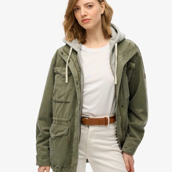 Superdry Women's Jersey Hooded Relaxed Utility Jacket - 12 - Green, Green