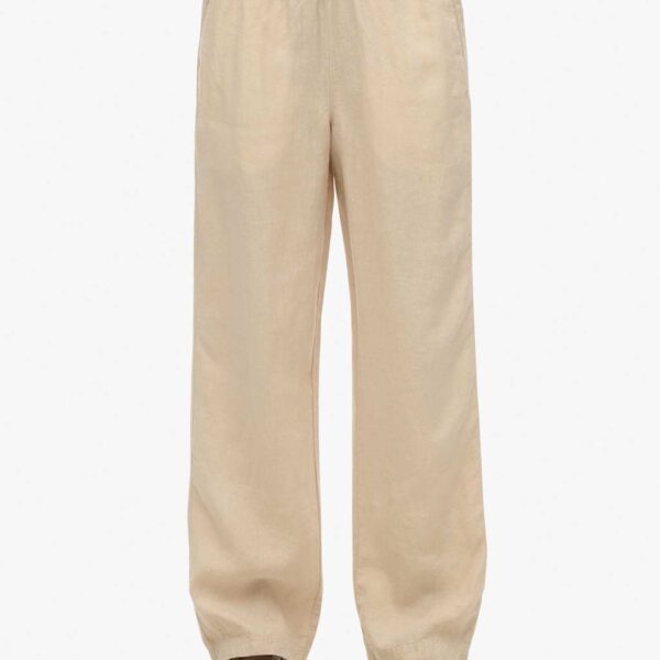 Superdry Women's Pure Linen Drawstring Trousers - 10 - Beige, Beige,Black,Khaki,White