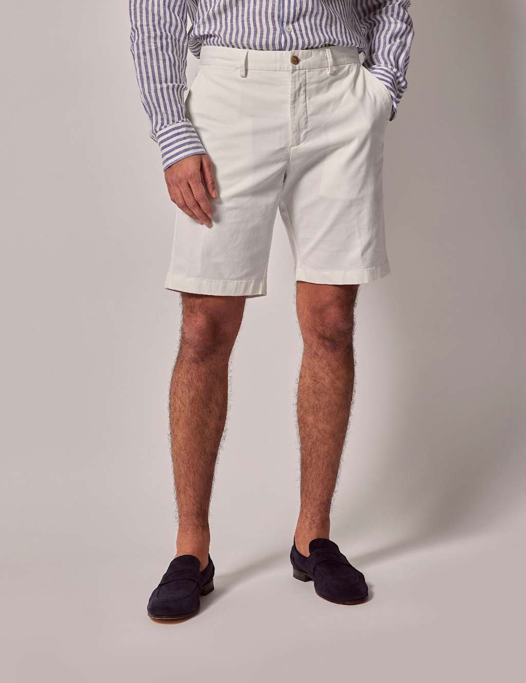 Hawes & Curtis Men's Regular Fit Cotton Rich Chino Shorts - 34 - White, Olive,Beige,Dark Navy,White