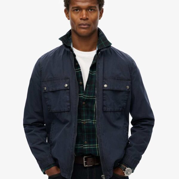 Superdry Men's Pure Cotton Sports Jacket - L - Navy, Khaki,Navy
