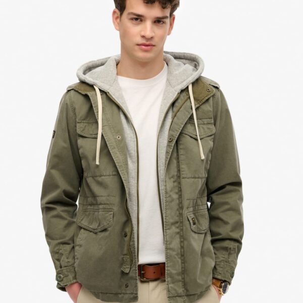 Superdry Men's Pure Cotton Utility Hooded Jacket - Green, Green