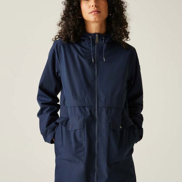 Regatta Women's Navaeh Waterproof Hooded Raincoat - 12 - Blue, Blue