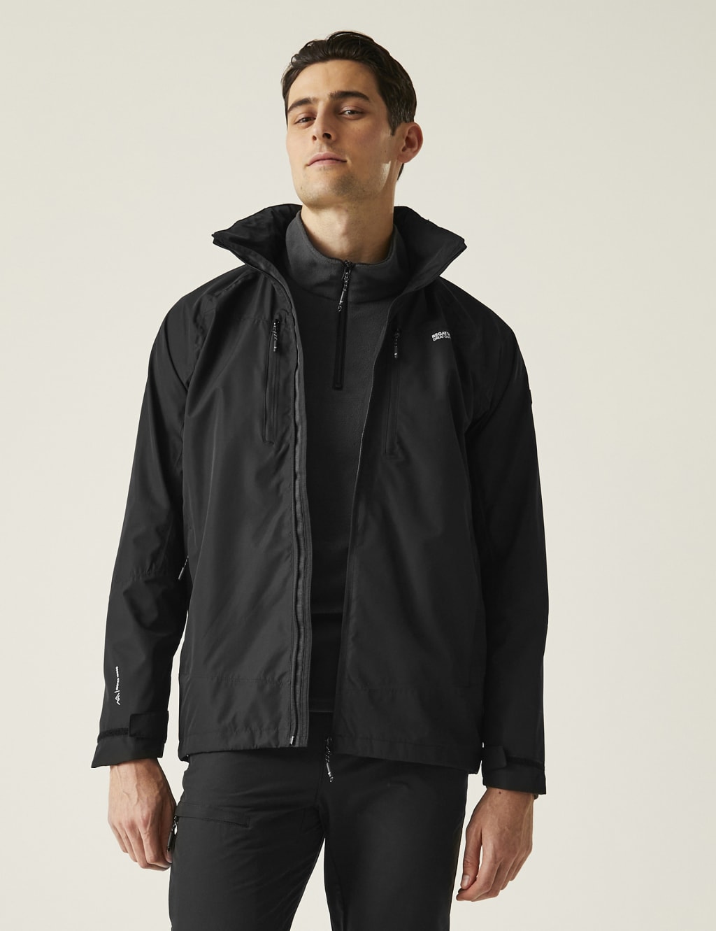 Regatta Men's Calderdale VI Waterproof Hooded Jacket - XL - Black, Navy,Black