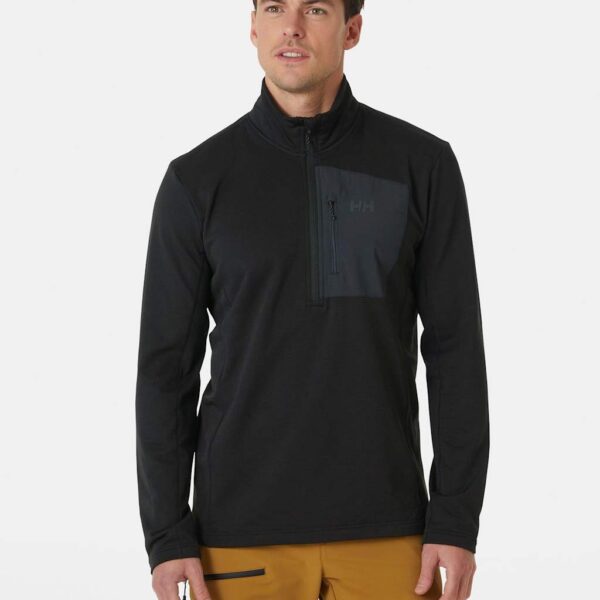 Helly Hansen Men's Versalite Half Zip Funnel Neck Fleece - Black, Black,Air Force Blue