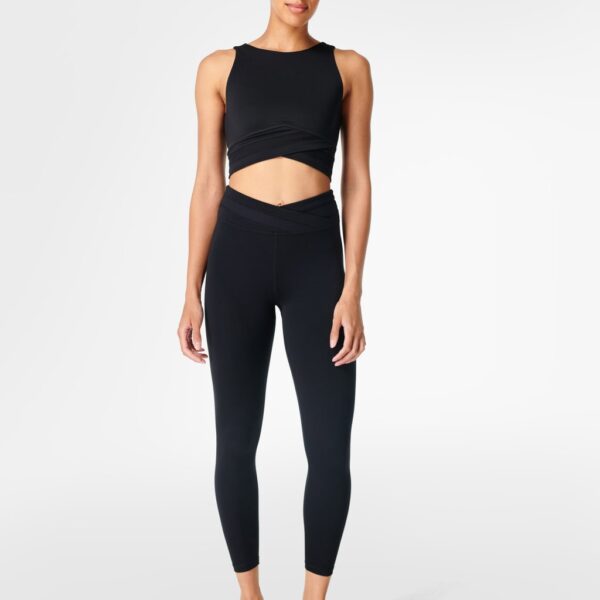 Sweaty Betty Women's All Day Wrap Waist 7/8 Leggings - XS - Black, Black