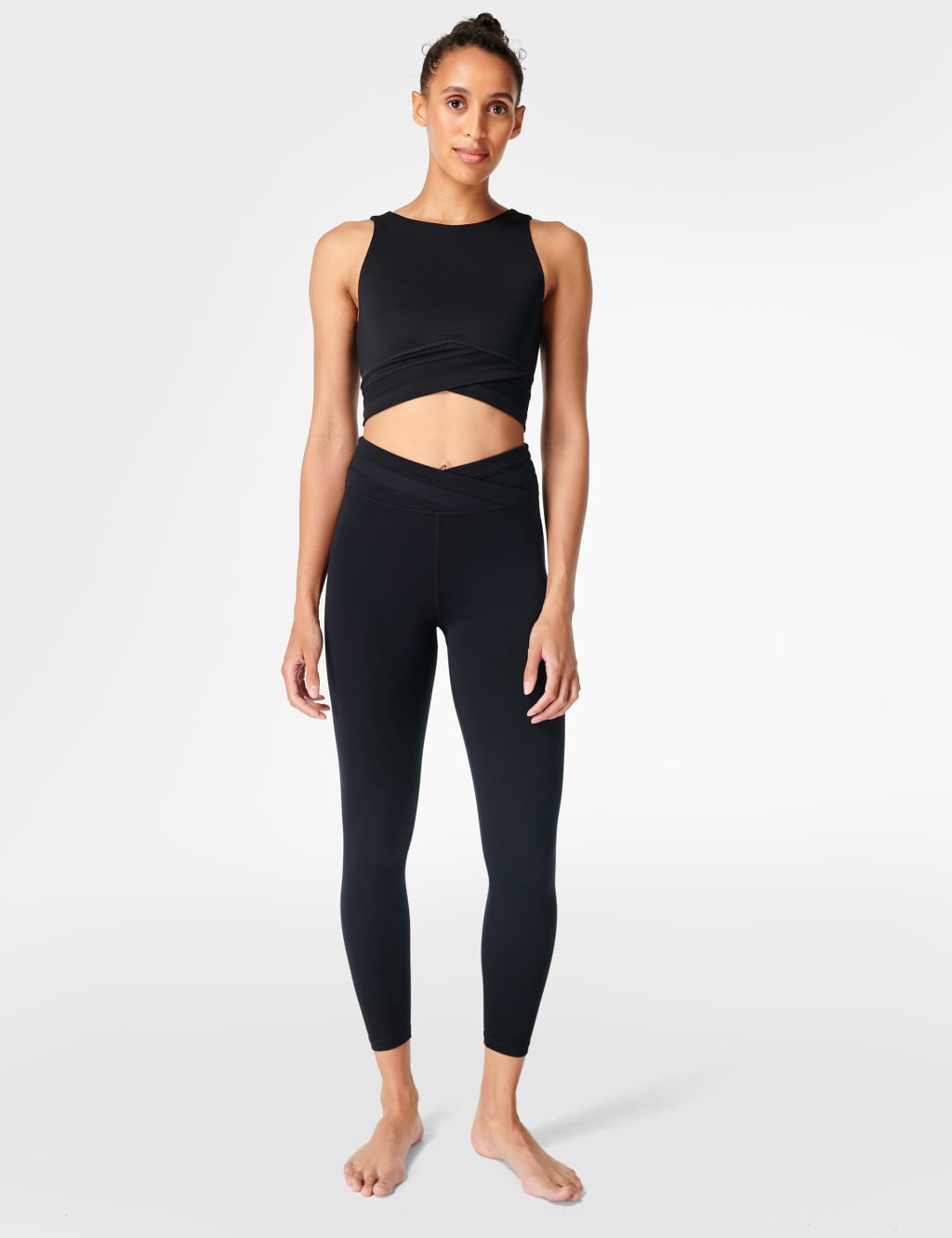 Sweaty Betty Women's All Day Wrap Waist 7/8 Leggings - XS - Black, Black