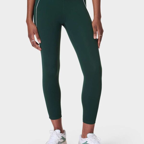 Sweaty Betty Women's All Day Contrast Piping 7/8 Leggings - Dark Green Mix, Dark Green Mix