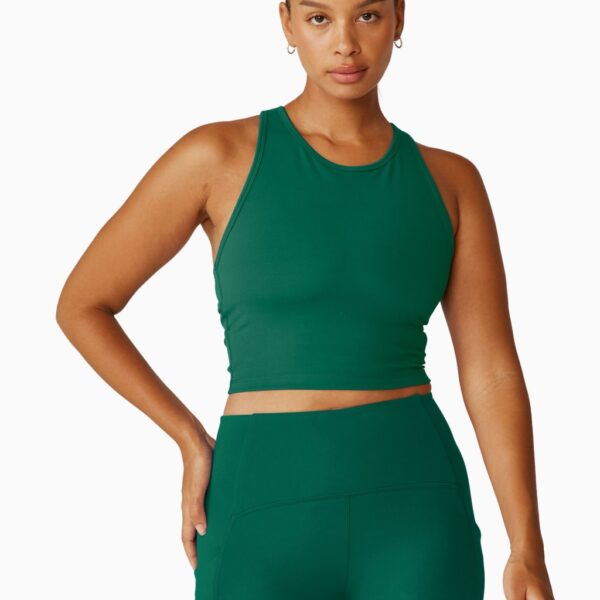 Beyond Yoga Women's POWERBEYOND Strive Scoop Neck Crop Top - Emerald, Emerald